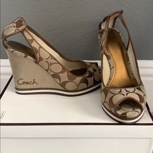 Coach Peep Toe Wedges